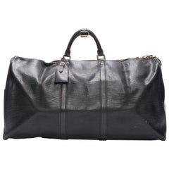 LOUIS VUITTON Keepall 55 Reisetasche aus schwarzem epi-Leder mit LV-Logo GHW
