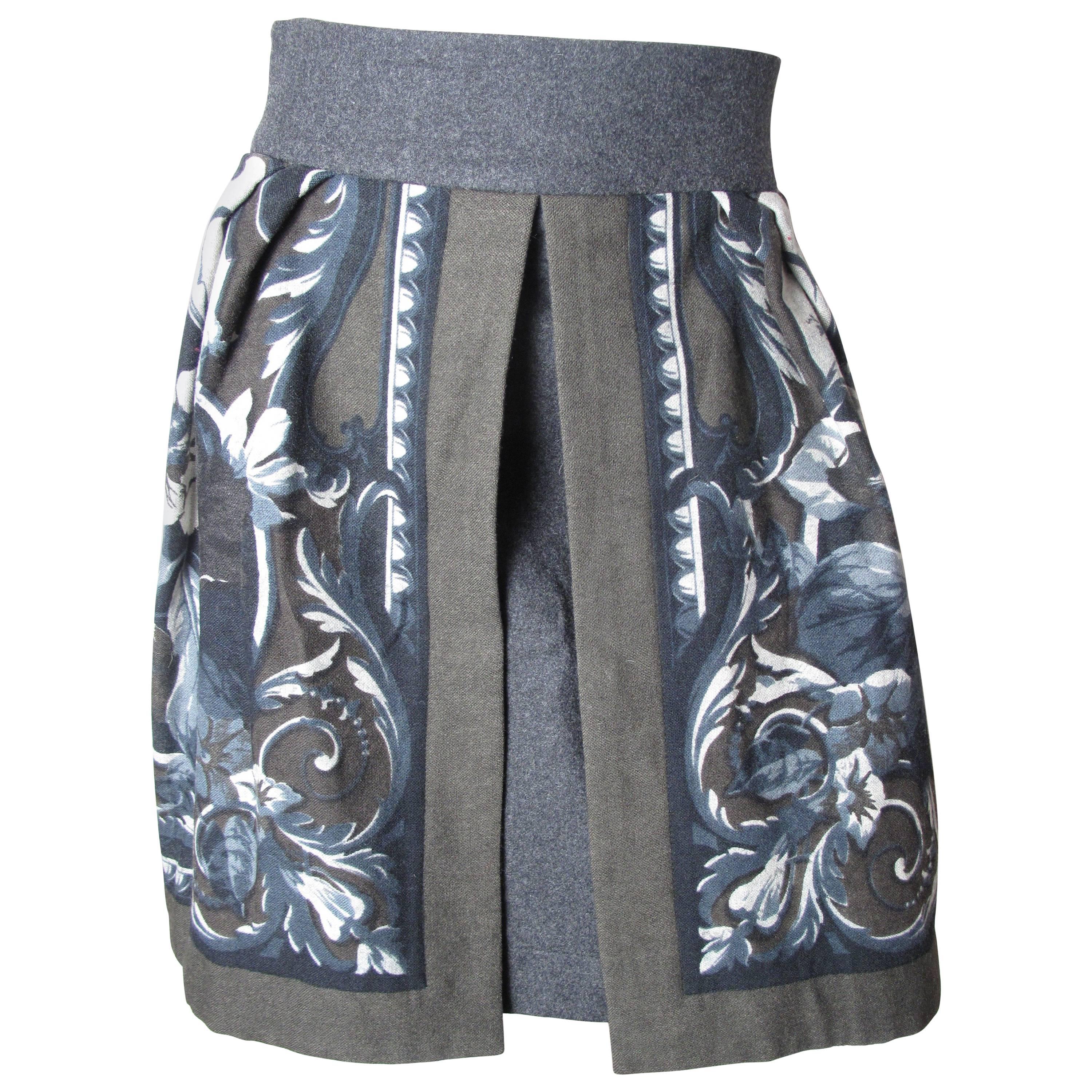 Byblos Printed Skirt with Opening in Front