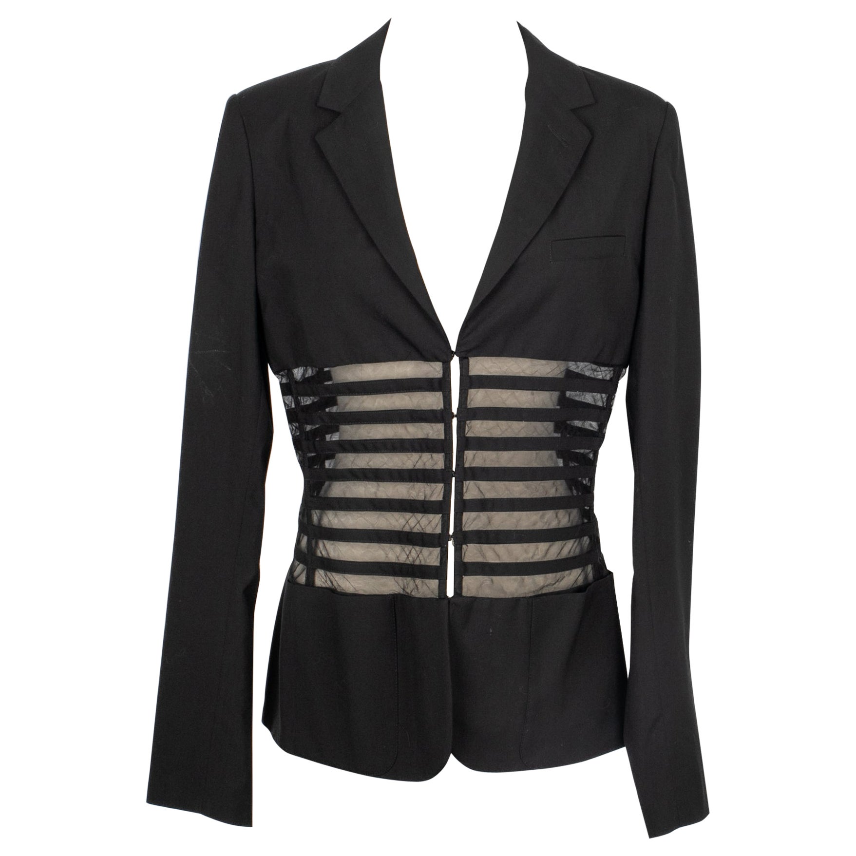 Jean Paul Gaultier Jeans, giacca in lana mista nera