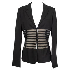 Jean Paul Gaultier Noir Veste en laine mélangée