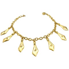 Retro 1970s Chanel Gilt Ties Chain Necklace
