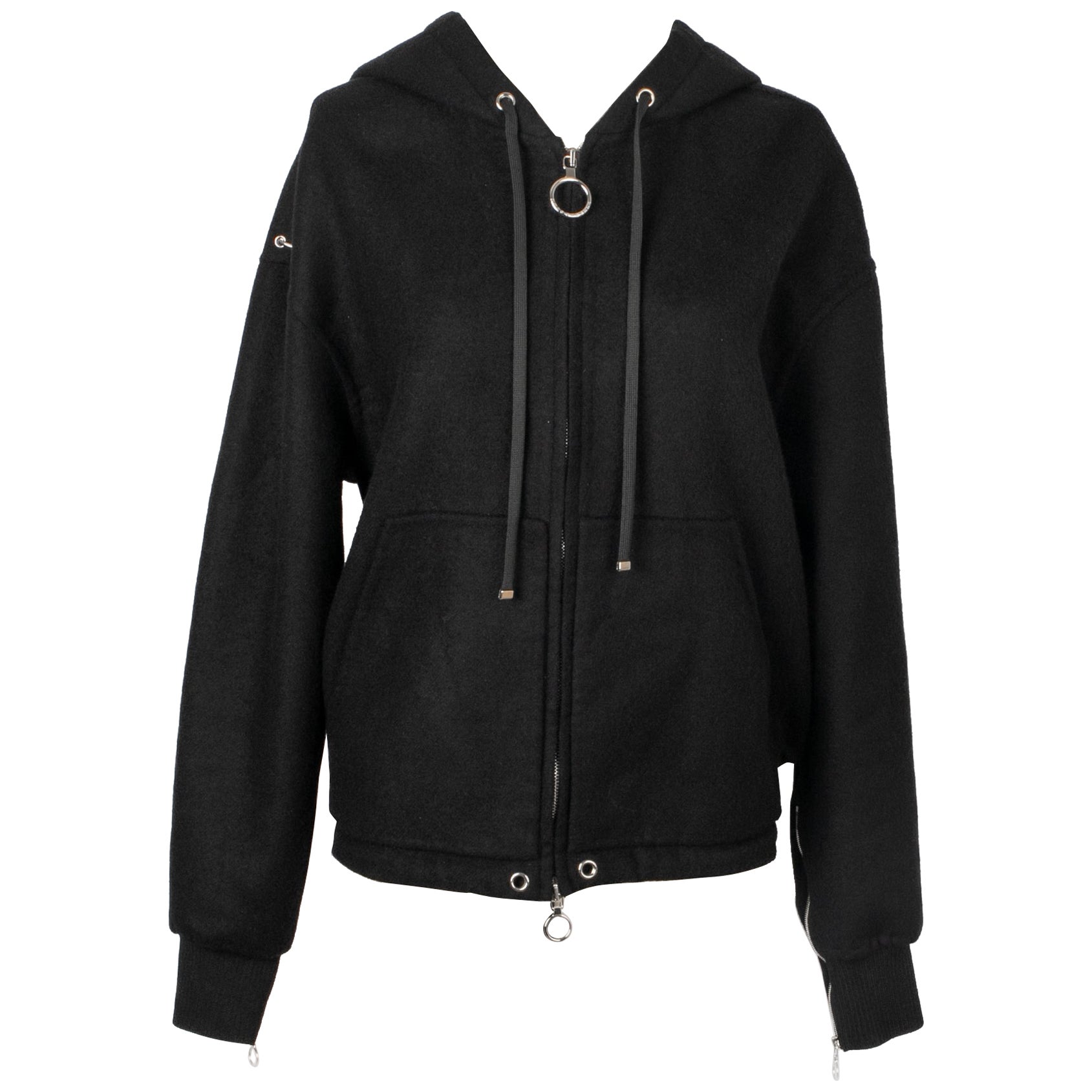 Paco Rabanne Black Hooded Jacket For Sale