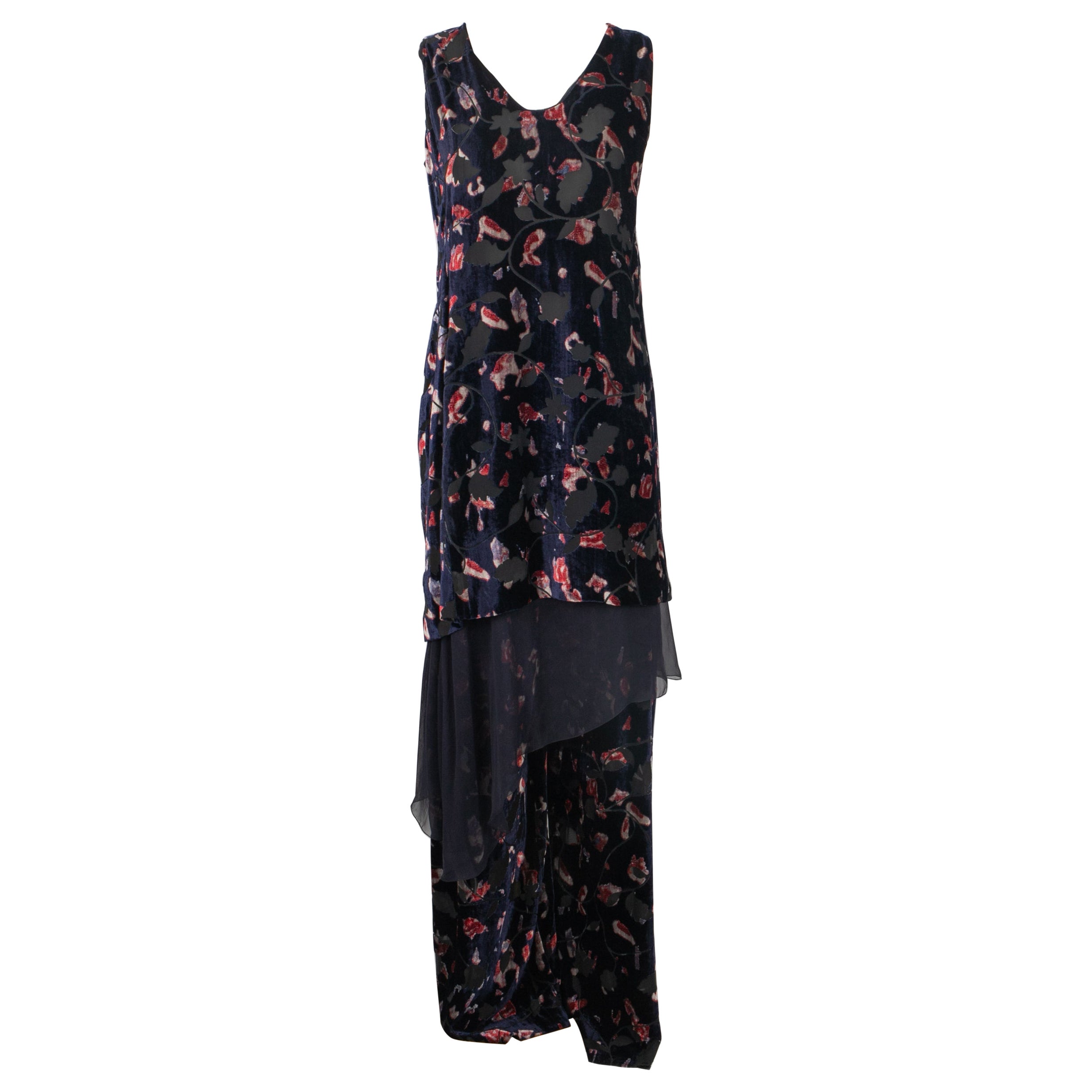 Chanel - Ensemble en velours de soie dévoré, 1997