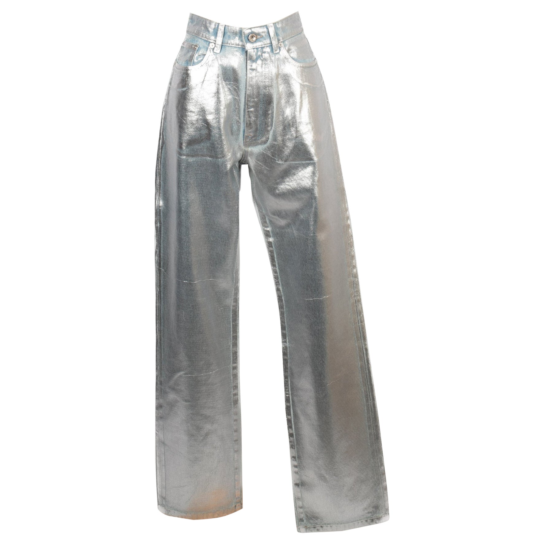 Paco Rabanne Blue Denim Fall Pants, 2023 For Sale