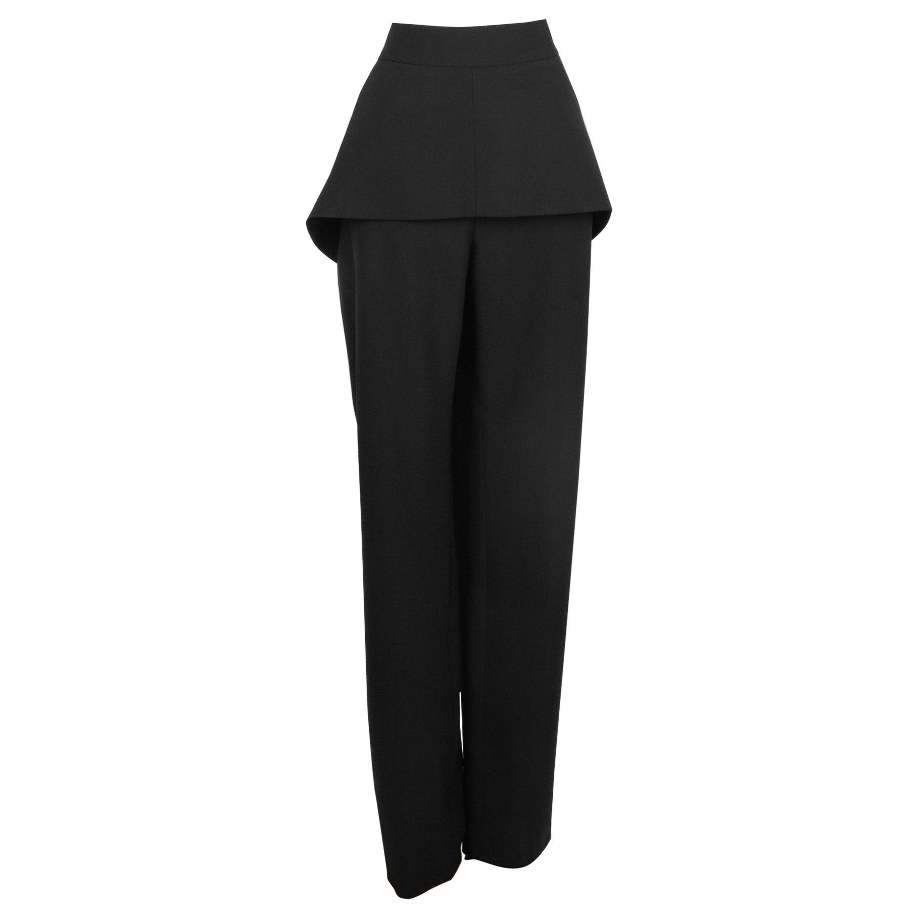 Balenciaga Pantalones de mezcla de lana negra