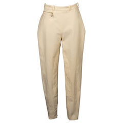 Pantaloni Horserider in cotone misto beige di Hermès