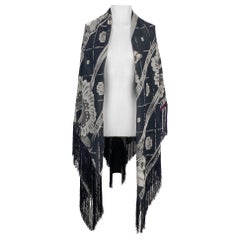 Christian Lacroix Large Blue-tone Blended Silk Stole