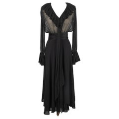 Louis Feraud Black Silk Dress Haute Couture