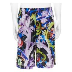 VERSACE 2021 Runway Baroccoflage colorful baroque wide shorts IT48 M