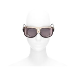 VICTORIA BECKHAM Vintage gold star top bar black oversized squared Sonnenbrille