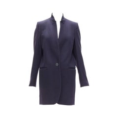 STELLA MCCARTNEY 2013 Bryce Marineblazer Mantel aus Wolle und Kaschmir mit langem Ausschnitt IT42 M
