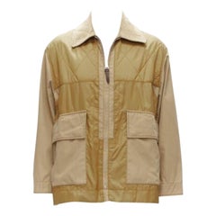 Burberry giacca da campo in velluto a coste marrone con collo imbottito e tasche M. I.