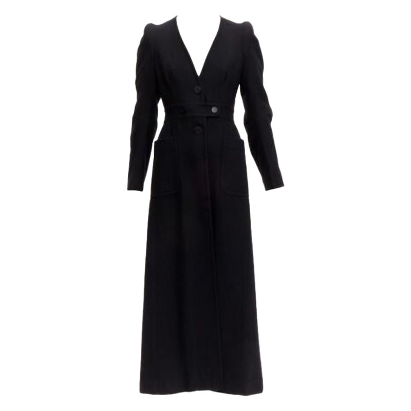 MAISON MARGIELA 1990s Vintage black wool felt longline Cigarette coat FR38 M For Sale