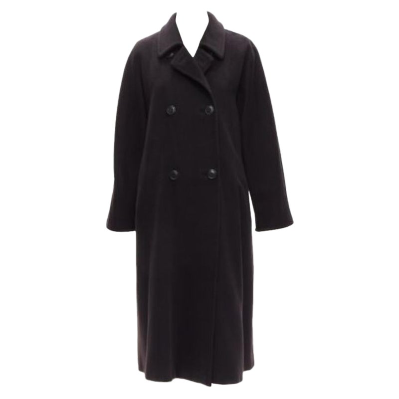 MAX MARA black virgin wool cashmere double breasted coat IT36 XXS For Sale