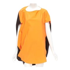 MARNI naranja delantero marrón cocoon espalda 3D corte mini vestido IT36 XS