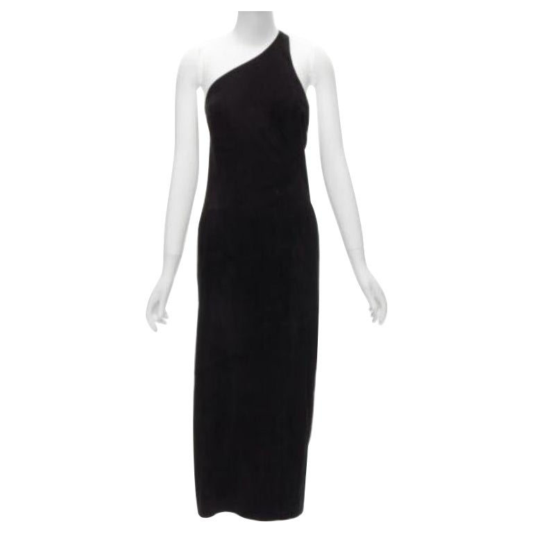 rare GUCCI TOM FORD genuine suede gold buckle backless pencil dress IT42 M