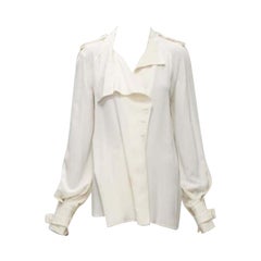 TOM FORD 100% Seide elfenbeinfarbener Trenchcoat leichte fließende Jacke IT42 M