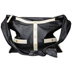2015 Chanel Black and Beige Lambskin 'Girl' Model Handbag