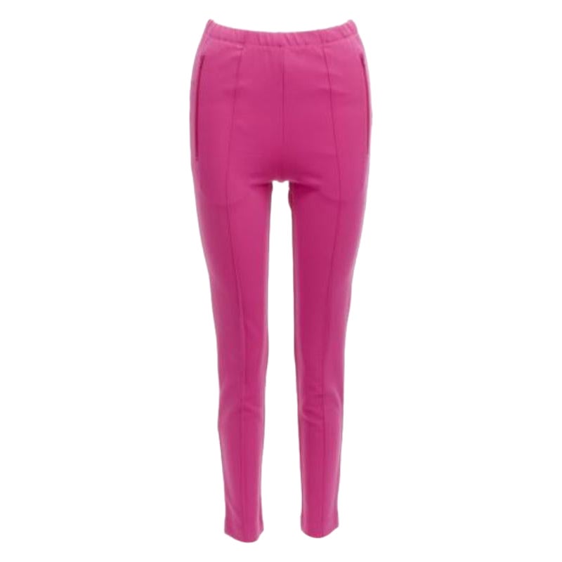 BALENCIAGA Demna 2017 rosa bolsillos con cremallera cónicos cintura alta pantalón jogger FR36 S