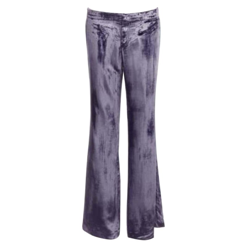 GUCCI Tom Ford Vintage purple velvet low waist flared pants IT40 S For Sale