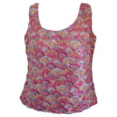 1980s Vintage Pink Gold Silver Shirt 2