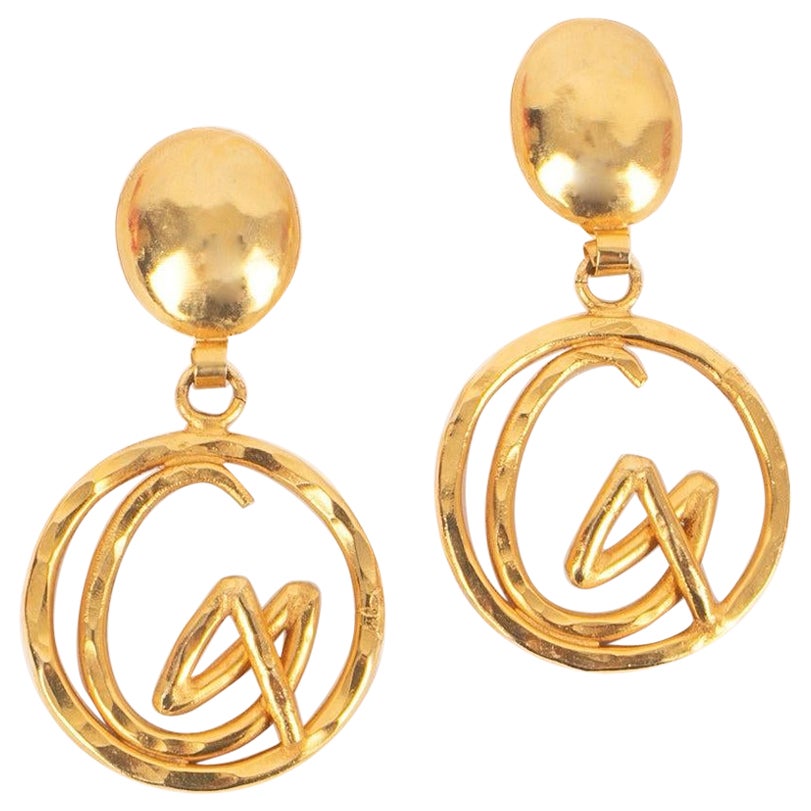 Christian Lacroix Golden Metal Earrings For Sale