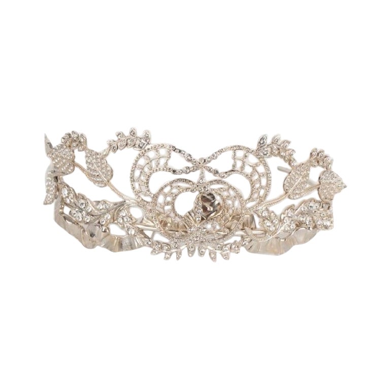 Corona Desconocida Metal Plateado Cabeza Joyas