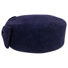 Sombrero de piel de topo azul marino Marie Mercié