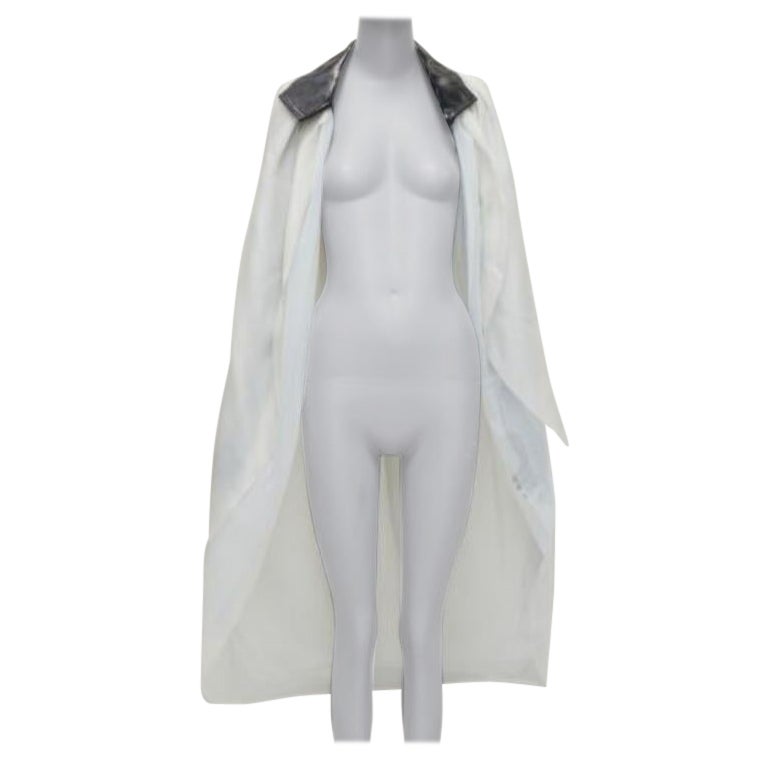 MATICEVSKI 2019 Focus white 100% silk patent collar high low cape AU8 M For Sale