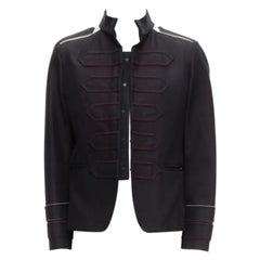 VALENTINO Militärjacke aus weißer Seidenmischung mit Manschettenkappe und weißen Epauletten IT48 M