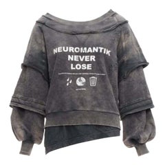 DIESEL F Pull gris à bretelles en coton vieilli Neuromatic Never Lose XS