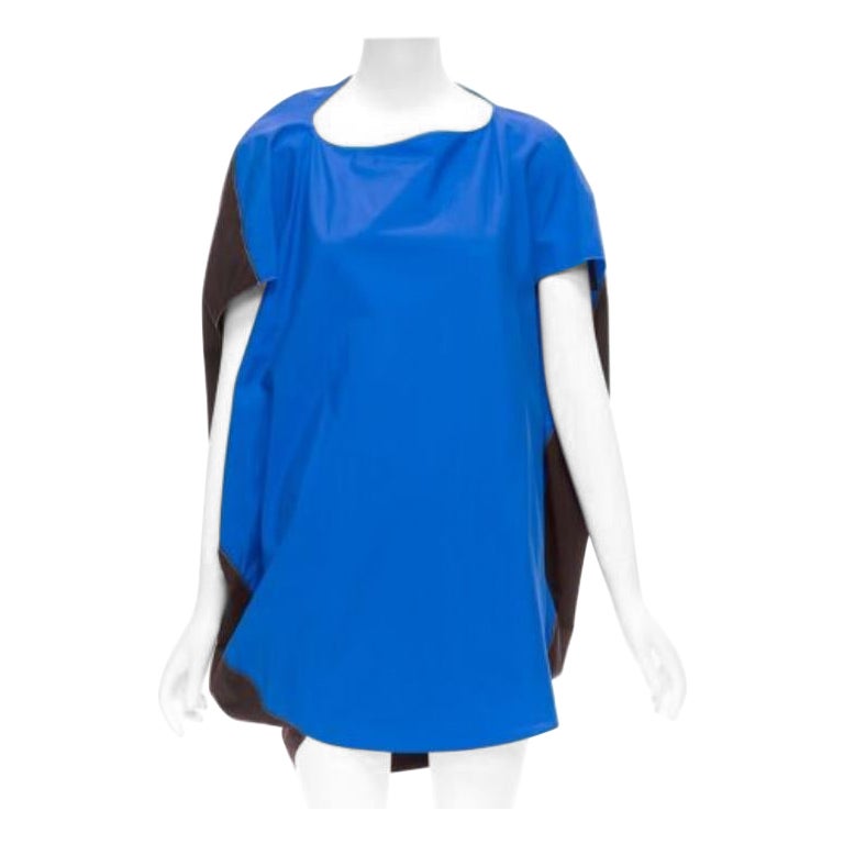 MARNI blue front black back cocoo 3D cut mini dress IT36 XS For Sale