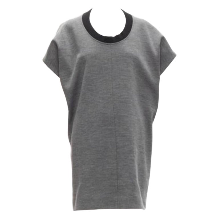 MARNI gris lana virgen mezcla corte 3D estructurado boxy vestido casual IT40 S