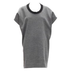 MARNI Robe décontractée grise en laine vierge mélangée à découpe 3D, taille IT 40 S