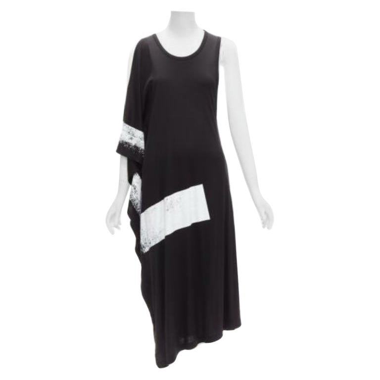 LIMI FEU black LF printed asymmetric sleeveless scoop neck tank dress S For Sale