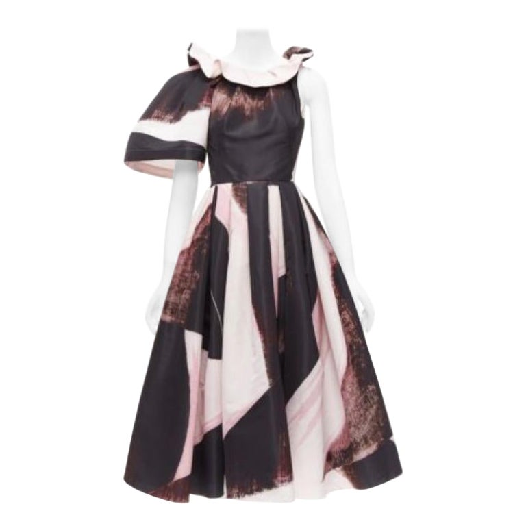 ALEXANDER MCQUEEN 2022 Charles Arnoldi Brushstroke print asymmetric gown IT38 XS