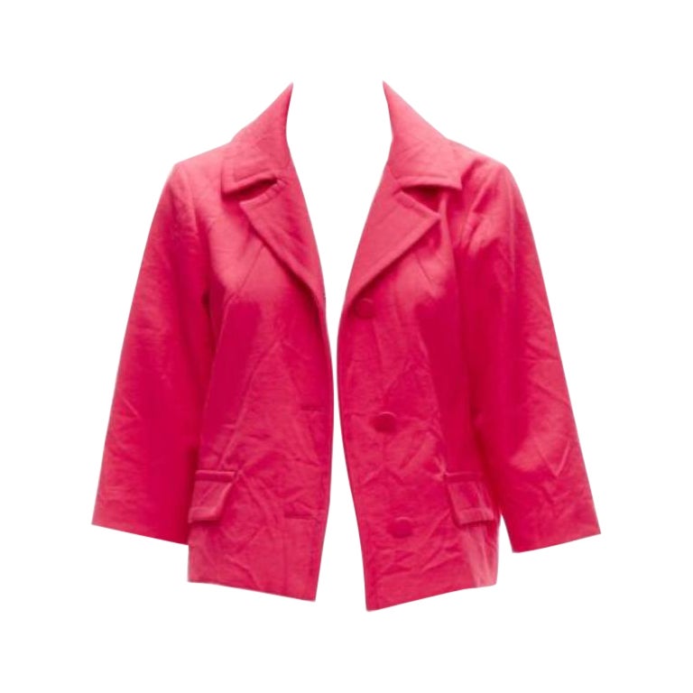 MARNI 2014 - Veste boxy froncée rouge à boutons froissés et froissés IT38 XS