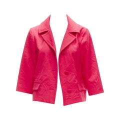 MARNI 2014 Rote geraffte, geknitterte, kastenförmige Jacke mit Knöpfen IT38 XS