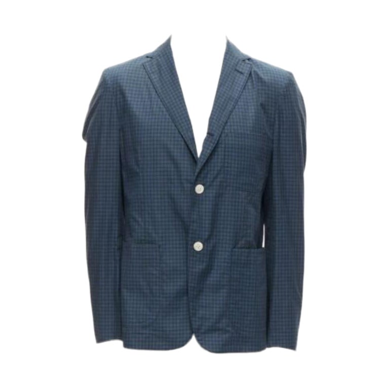JUNYA WATANABE MAN blue green checked contrast lining casual blazer jacket M