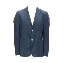 JUNYA WATANABE MAN Blaugrün karierte lässige Blazerjacke mit kontrastierendem Innenfutter M