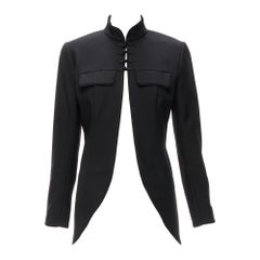 CHRISTIAN DIOR John Galliano 1999 Runway black Mao Mandarin collar jacket FR38 M