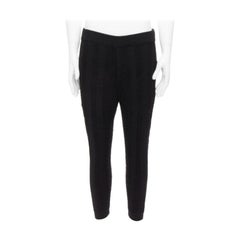 ISSEY MIYAKE MEN 100% wool black chenille striped tapered jogger pants JP1 S