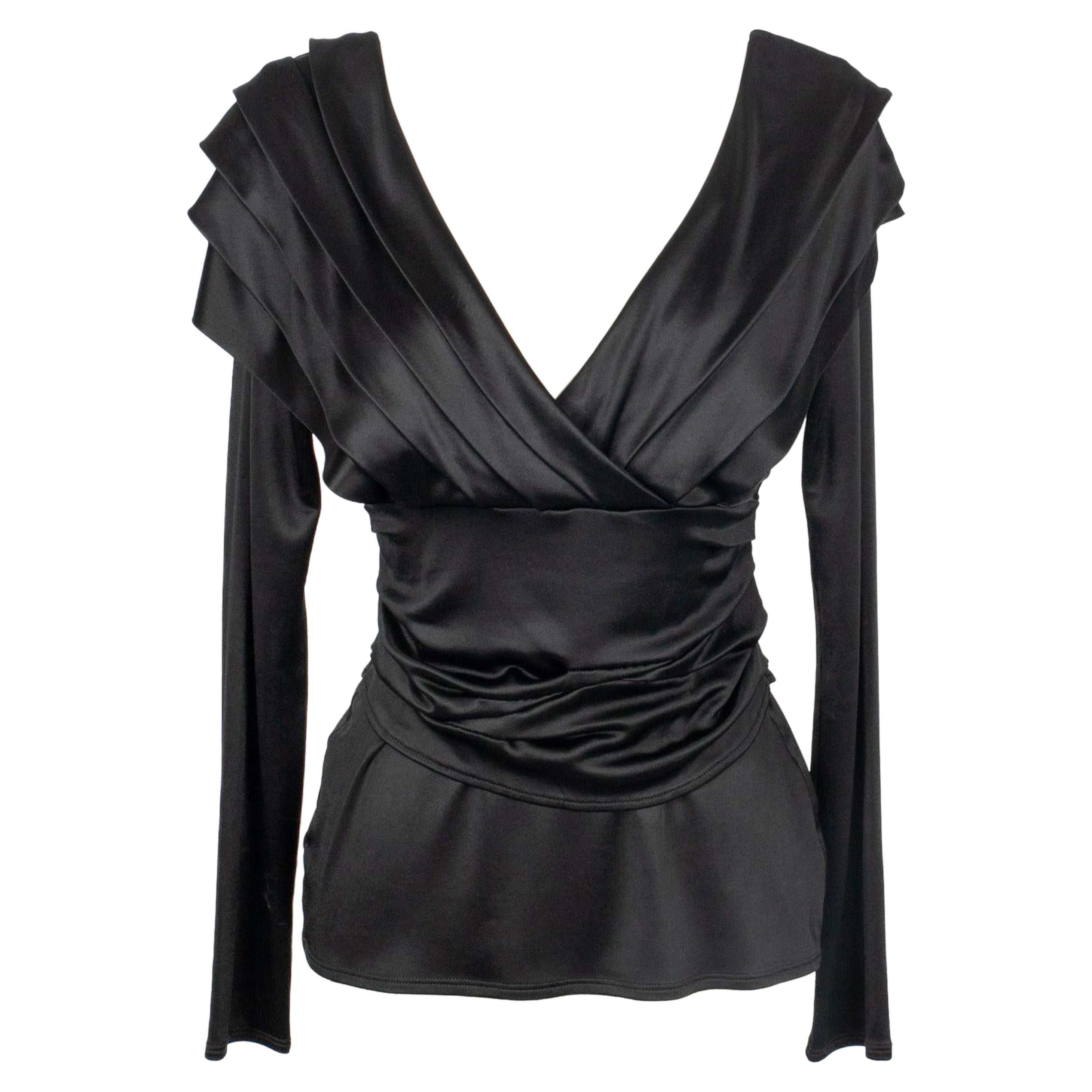 Christian Dior Black Top with Long Sleeves For Sale