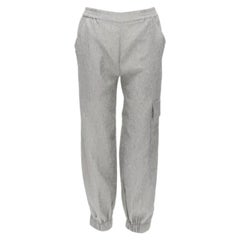 CECILIE BAHNSEN Jackson pantaloni cargo cloque grigio matelasse UK6 XS