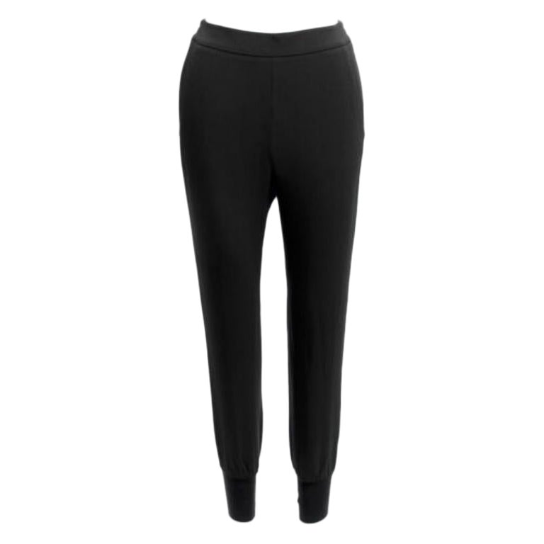 Stella McCartney nero minimalista, pantaloni jogger elasticizzati in vita IT34 XXS