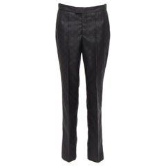 GUCCI Tom Ford Vintage nero GG monogram pantaloni affusolati IT42 XL