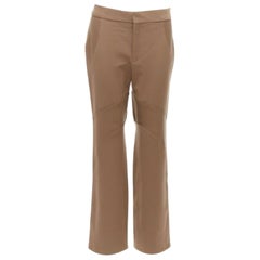 MARNI Pantalon évasé à pans incurvés en laine vierge mélangée, marron IT38 XS