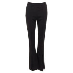 MARNI pantalon évasé noir à plis sur le devant, avec fente à l'ourlet et fermeture éclair sur le côté IT42 M