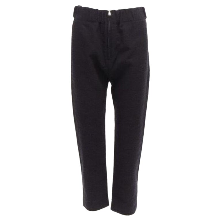MARNI 2014 black cotton blend jacquard zip front tapered pants IT38 XS