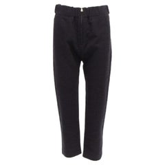MARNI 2014 noir coton mélangé jacquard pantalon fuselé à fermeture éclair IT38 XS
